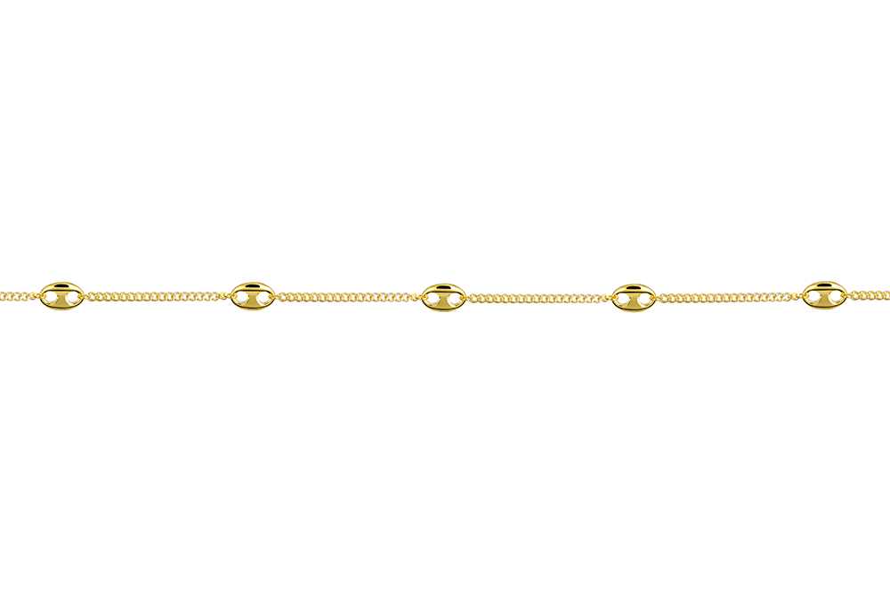 [17978N5000DO] Sterling silver with five 7x10mm mariner chains necklace