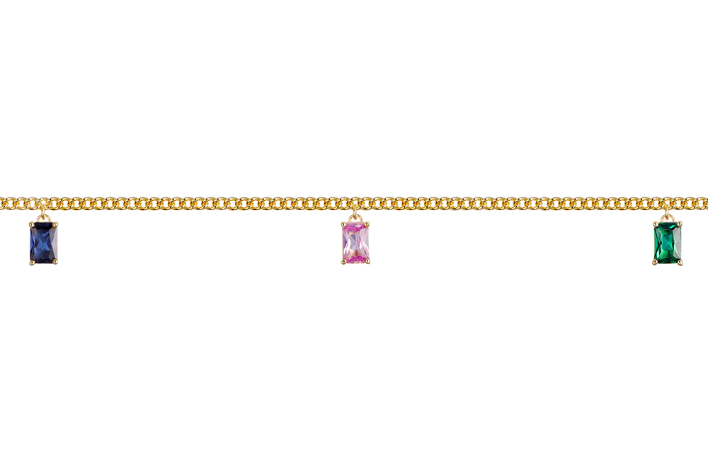 [17980N38E5ZMXDO] Collar plata 925 tres zirconitas de 6x4mm