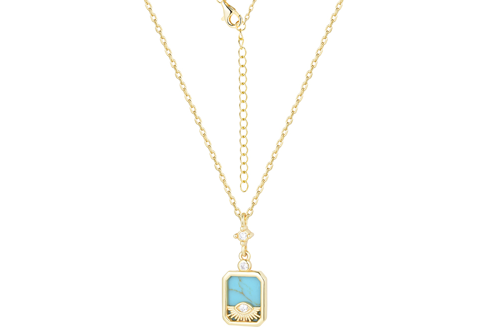 [18326N38E5RTUDO] Collar plata 925 placa rectangular 10x8mm ojo con zirconitas