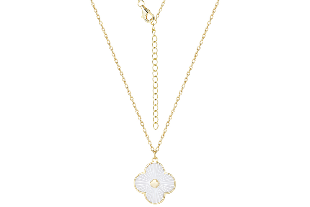 Sterling silver mop flower necklace