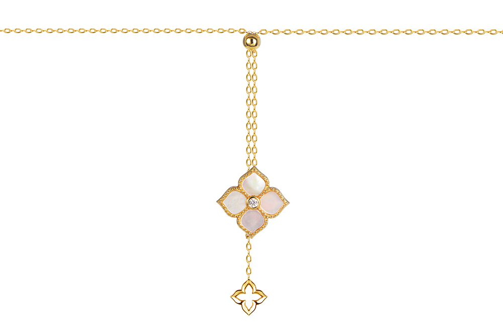 Sterling silver mop flower necklace