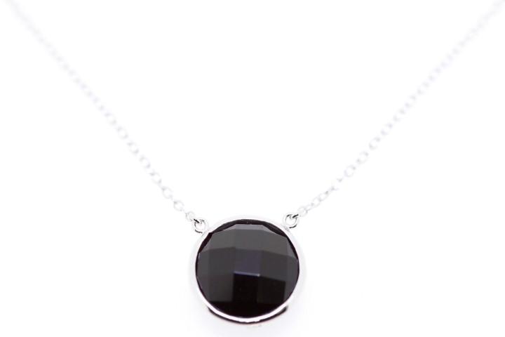 Collar plata rodiada y cz 