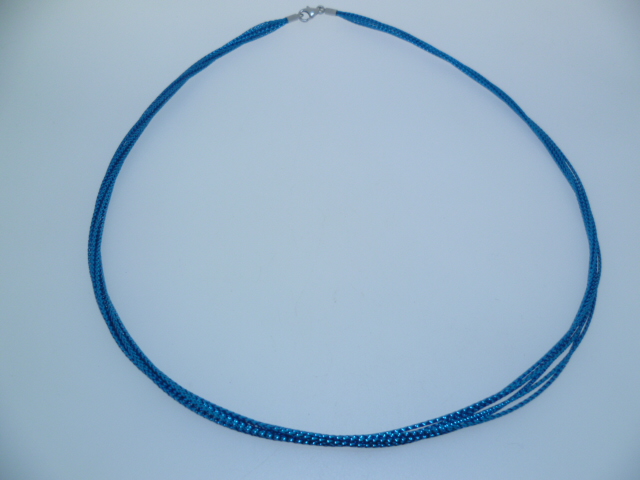 Cordon metalico twisted cierre plata 45 cmm 