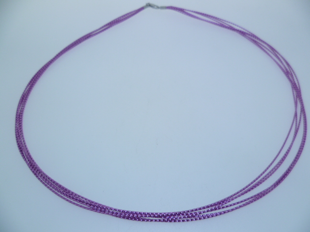 Cordon metalico twisted cierre plata 45 cmm 