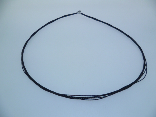 Cordon metalico twisted cierre plata 45 cmm 