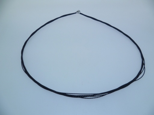 [04382C45NEGR] Cordon metalico twisted cierre plata 45 cmm  (Negro)