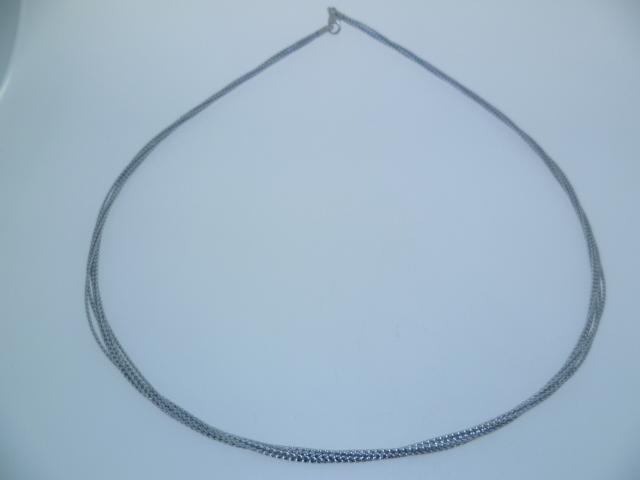 Cordon metalico twisted cierre plata 45 cmm 
