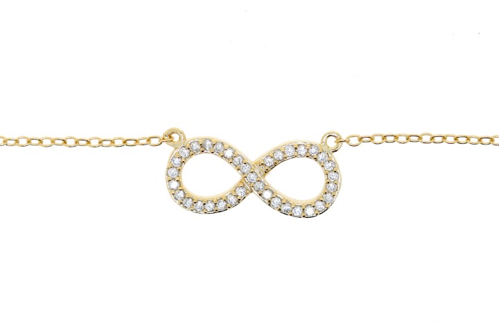 Silver 925 necklace infinity c 40+5cm rhodium