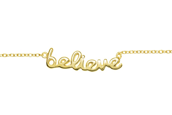 Silver 925 believe necklace 40+5cm sterling silver