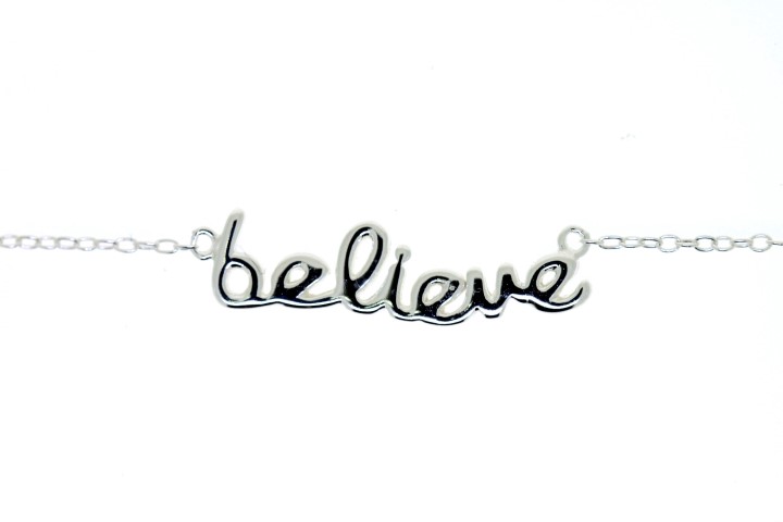 Silver 925 believe necklace 40+5cm sterling silver
