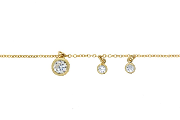 [06514C002ZBL] Silver 925 necklace cz 40+5cm rhodium (Gold plated)