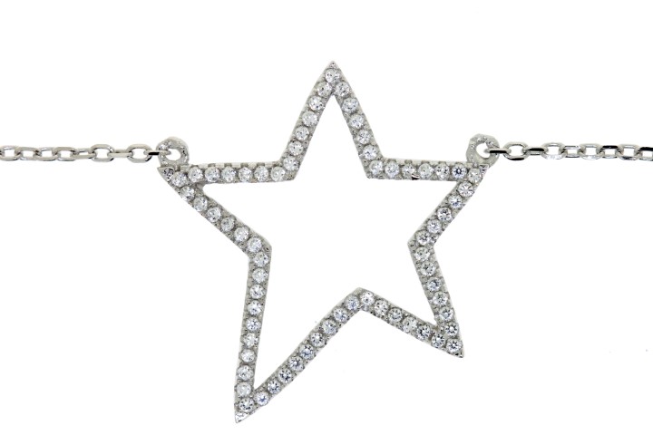 Silver 925 microsetting neckla 40+5cm rutenium plated
