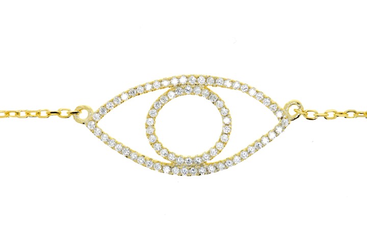 Collar plata 925 microsetting zirconita ojo turco 