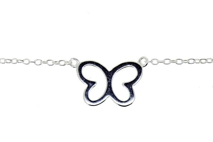 Silver 925 necklace butterfly 40+5cm sterling silver