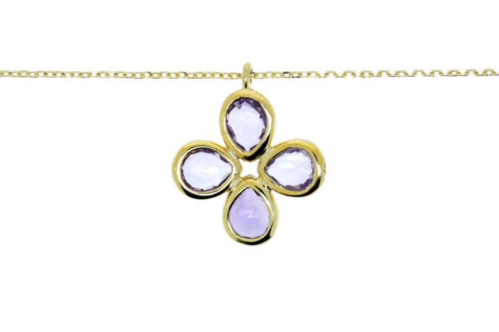 [06869C002RAM] Silver 925 pendant semi precio 40+5cm gold plated (Amethyst)