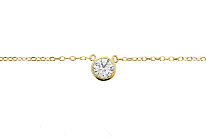 [07183C002ZBL] Silver 925 necklace cz 40+5cm rose gold plated (Gold plated)