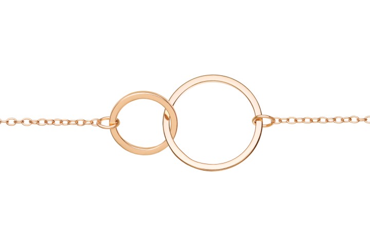Silver 925 necklace two circle 40+5cm sterling silver