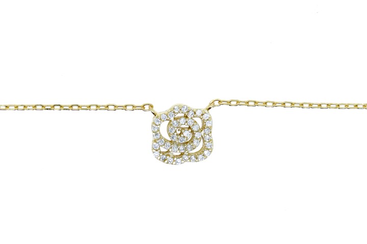 [07322C002ZBL] Silver 925 necklace cz rose 40+5cm rose gold plated (Gold plated)