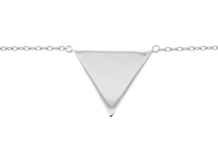 Silver 925 necklace triangle 40+5cm sterling silver