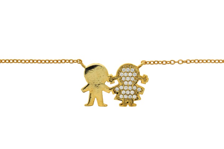 [07409C422ZBL] Silver 925 necklace girl & boy 42cm rose gold plated (Gold plated)