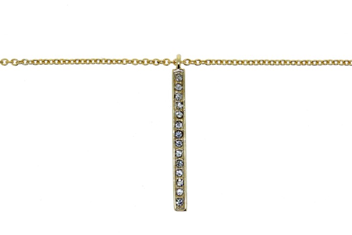 Collar plata 925 zirconita barra larga 