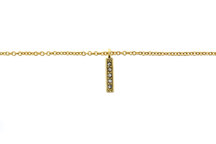Collar plata 925 zirconita barra corta 
