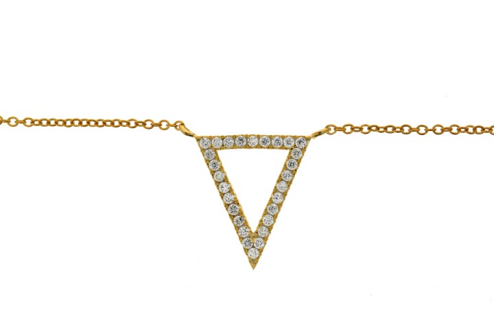 Silver 925 cz necklace 38+5cm rhodium