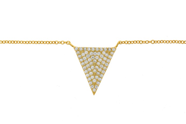 Collar plata 925 zirconita triangulo 
