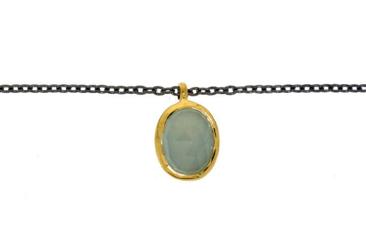 Collar plata 925 piedra semi preciosa 