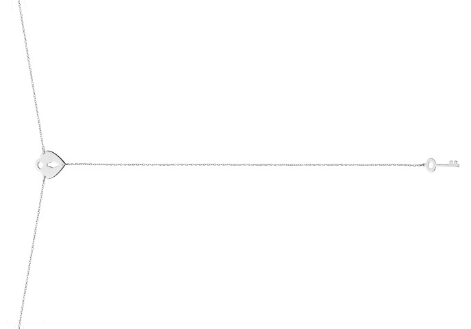 Silver 925 necklace heart & ke 50cm sterling silver