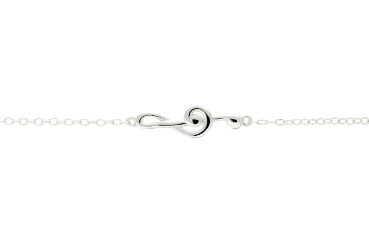 Silver 925 necklace music symb 40+5cm sterling silver