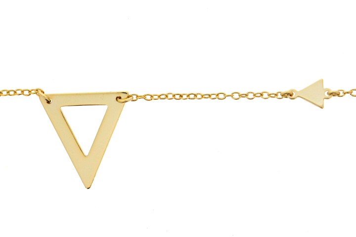 Silver 925 necklace triangle 40+5cm sterling silver