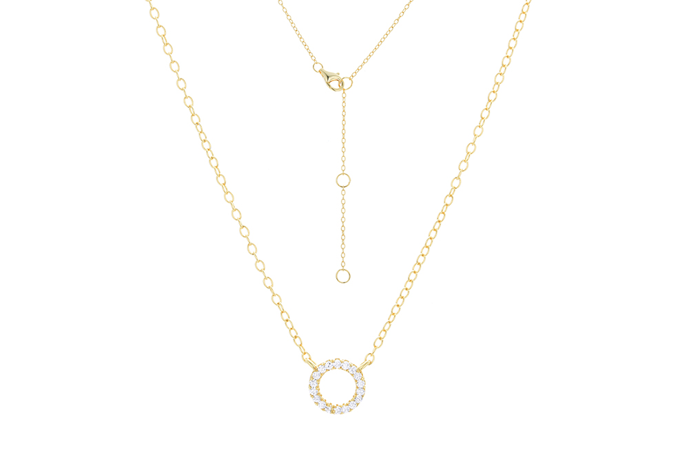 Collar plata 925 con zirconita circulo