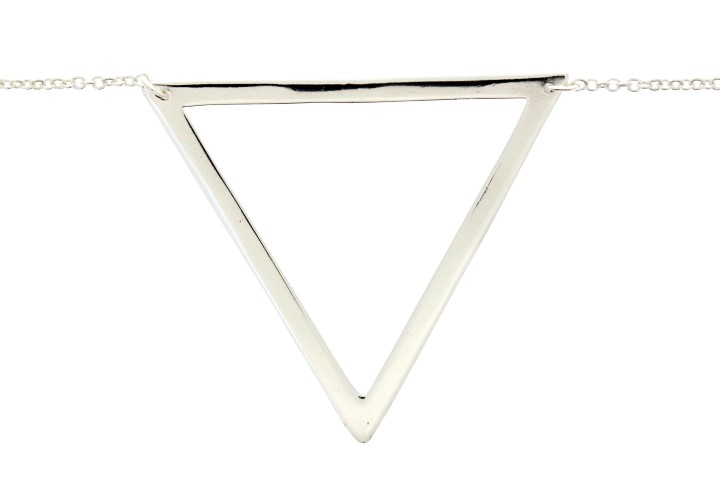Silver 925 necklace triangle 40+5cm sterling silver