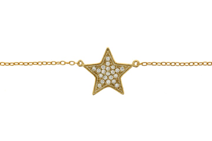 [07873C002ZBL] Collar plata 925 con zirconita estrella  (Oro)