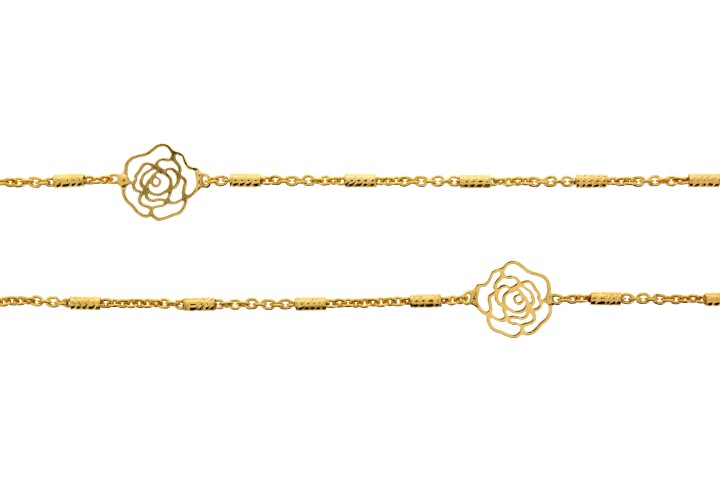 Collar plata 925 rosas 