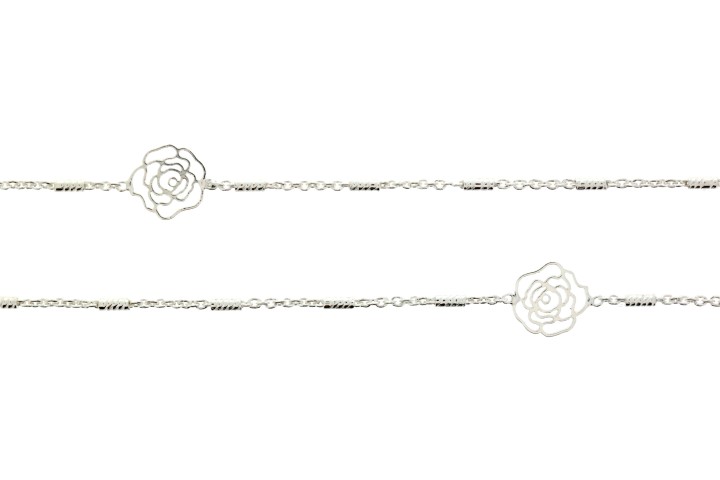 Collar plata 925 rosas 