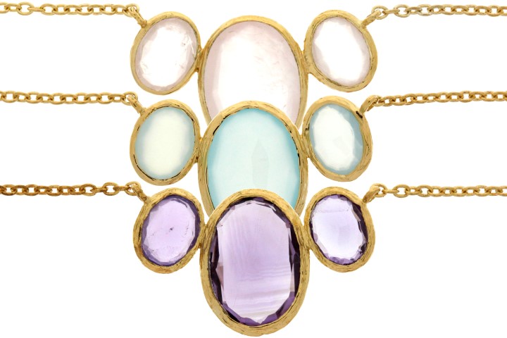 Collar plata 925 piedra semi preciosa 
