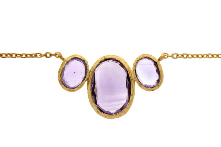 Silver 925 necklace semi precious stone