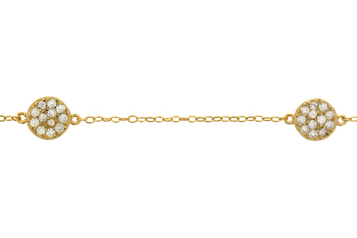 [082093802ZBL] Silver 925 microsetting neckla 38+5cm rhodium (Gold plated)