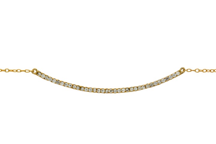 [08216C002ZBL] Silver 925 necklace cz 40+5cm rutenium plated (White, Gold plated)