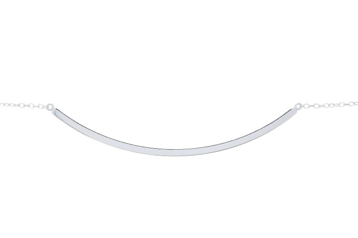 Collar plata 925 barra curvada 