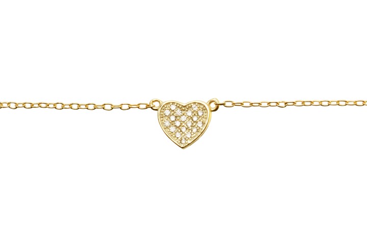 [08353C002ZBL] Collar plata 925 microsetting corazon cz  (Oro)