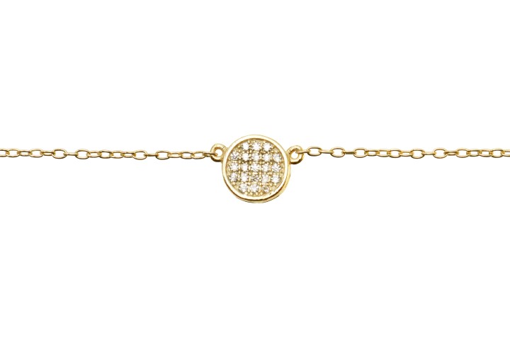 [08354C002ZBL] Silver 925 microsetting round  40+5cm rhodium (Gold plated)