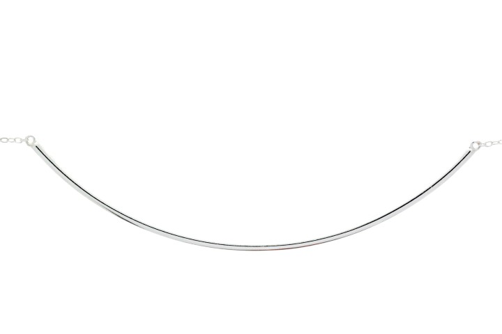 Collar plata 925 tubo curvado 