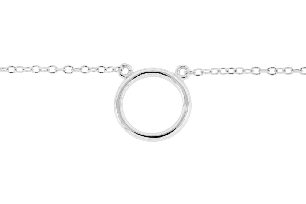 Silver 925 necklace circle 38+5cm sterling silver