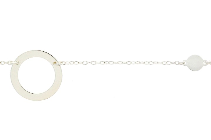 Necklace silver 925 circle 40+5cm sterling silver