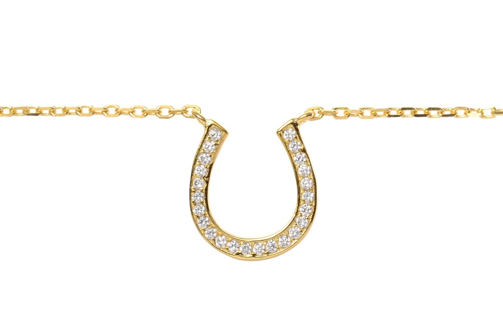 [08755C002ZBL] Silver 925 horseshoe necklaces 40+5cm rhodium (Gold plated)