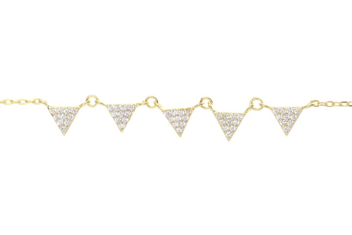 Collar plata 925 zirconita triangulos 