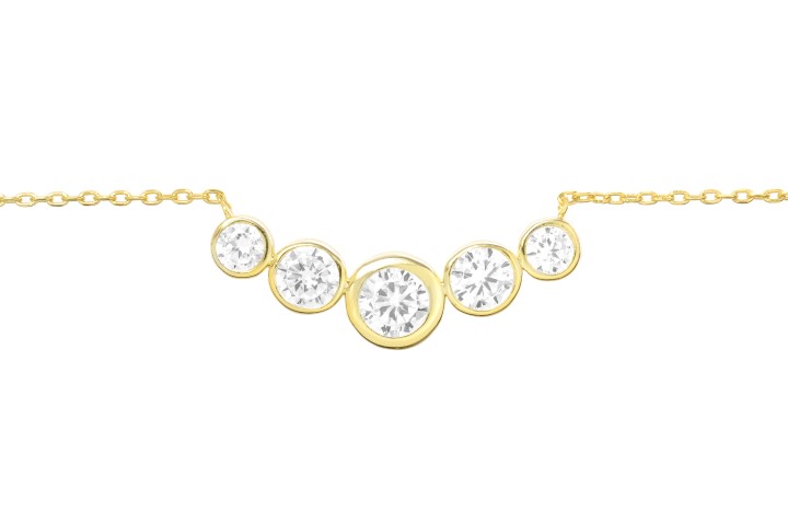 [08896C382ZBL] Silver 925 necklaces cz 38+5cm rhodium (Gold plated)